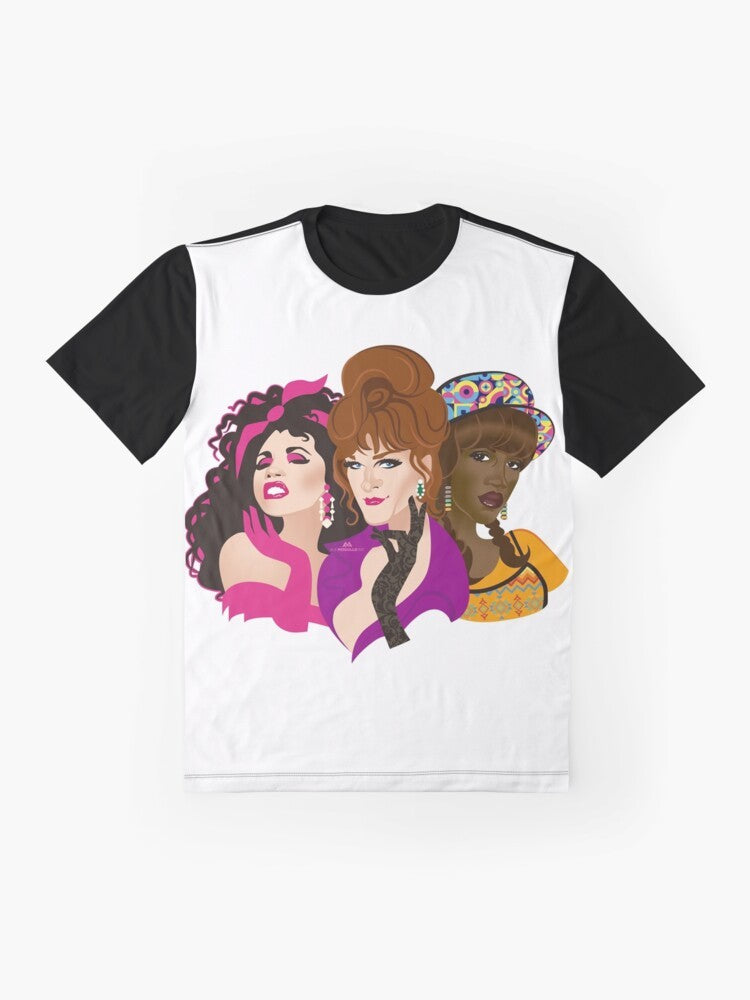 To Wong Foo Graphic T-Shirt featuring the iconic movie poster art by Alejandro Mogollo - Flat lay