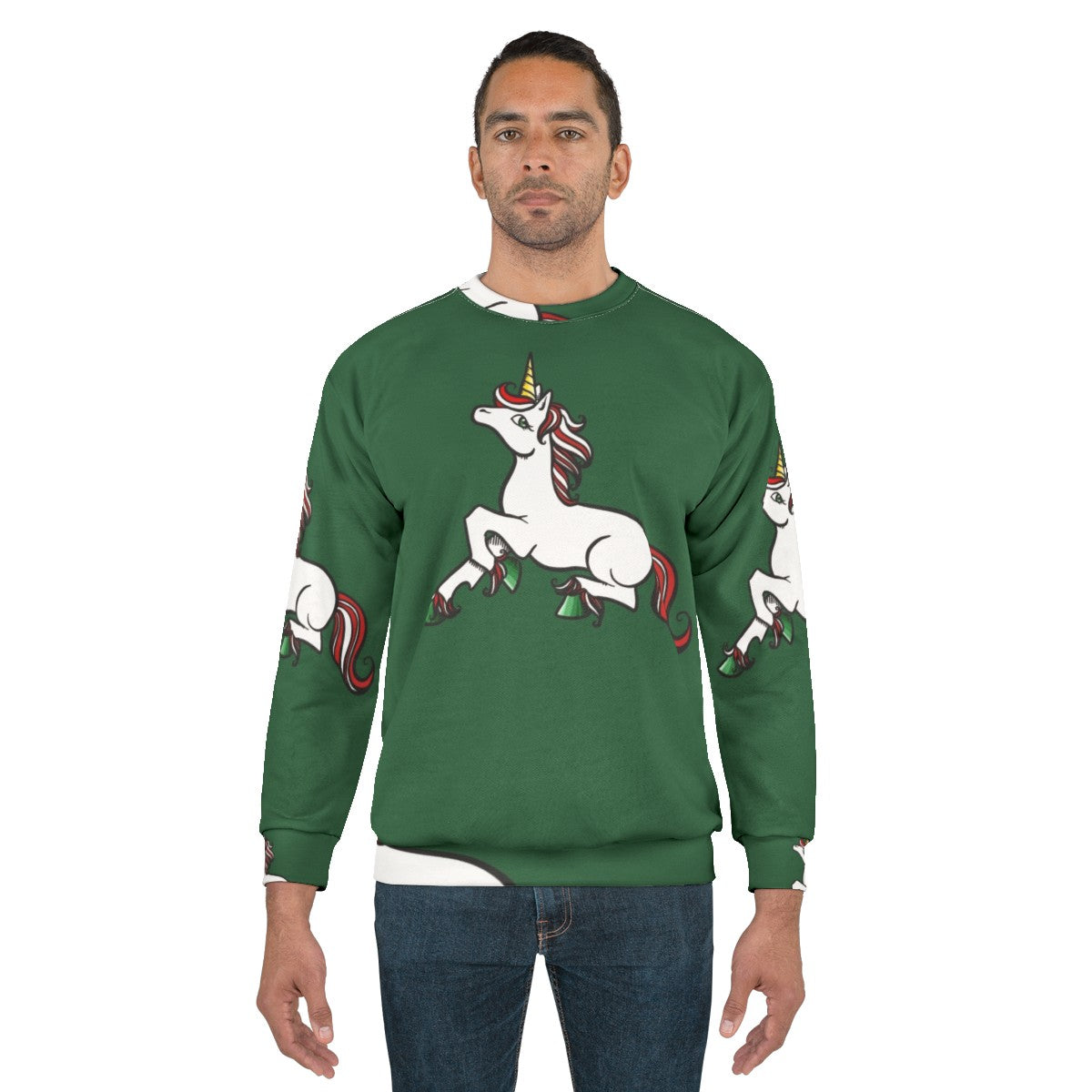 Christmas unicorn sweatshirt with a cozy and enchanting design - men