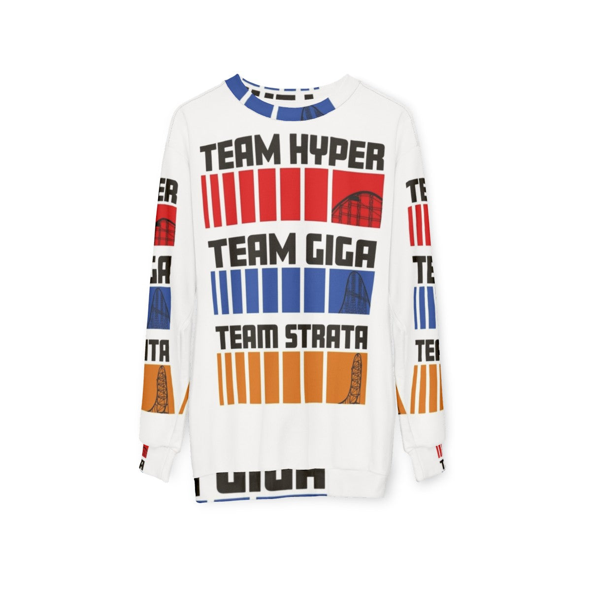 Hyper Giga Strata Roller Coaster Enthusiast Sweatshirt - hanging