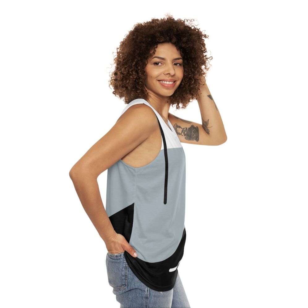 Geometric Abstract Minimalist Unisex Tank Top - women side