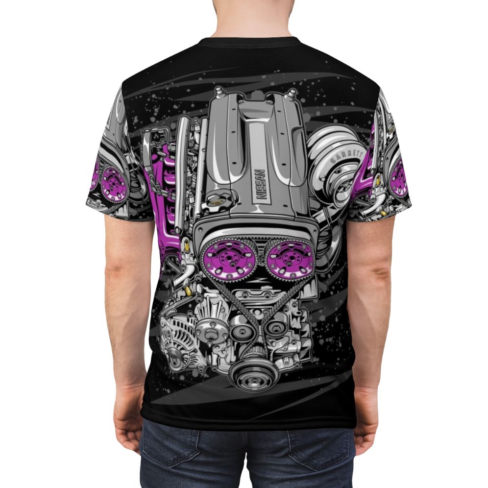 Nissan Skyline RB26 Engine Graphic T-Shirt - men back