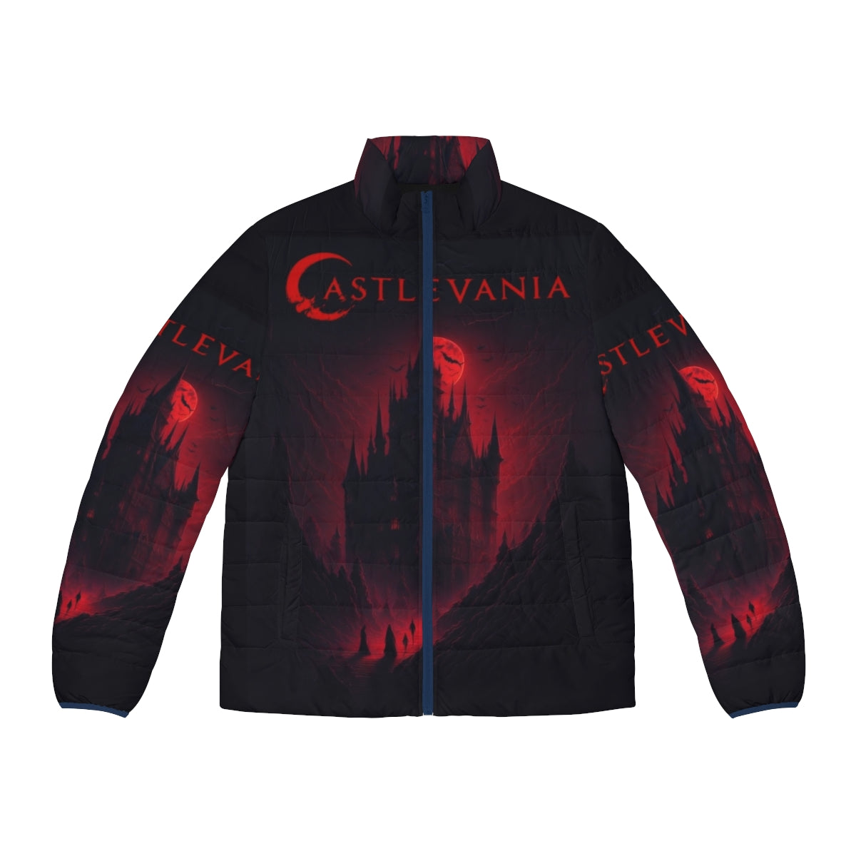 Netflix Castlevania World of Darkness Puffer Jacket featuring Alucard and Trevor Belmont