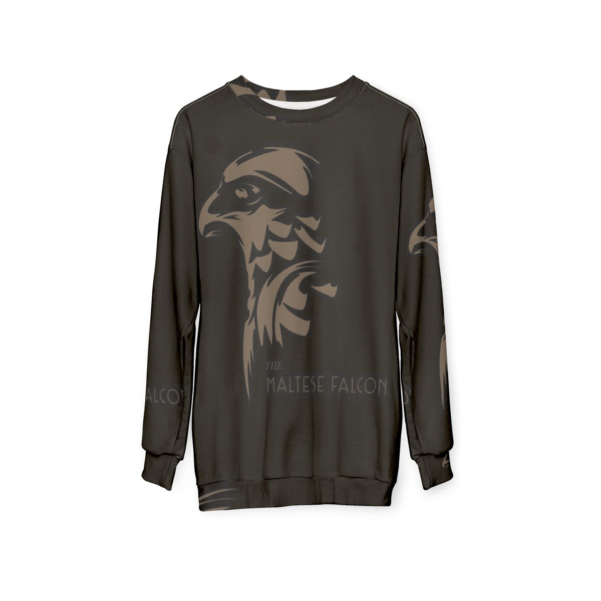 Maltese Falcon Sweatshirt with Humphrey Bogart Silhouette - hanging