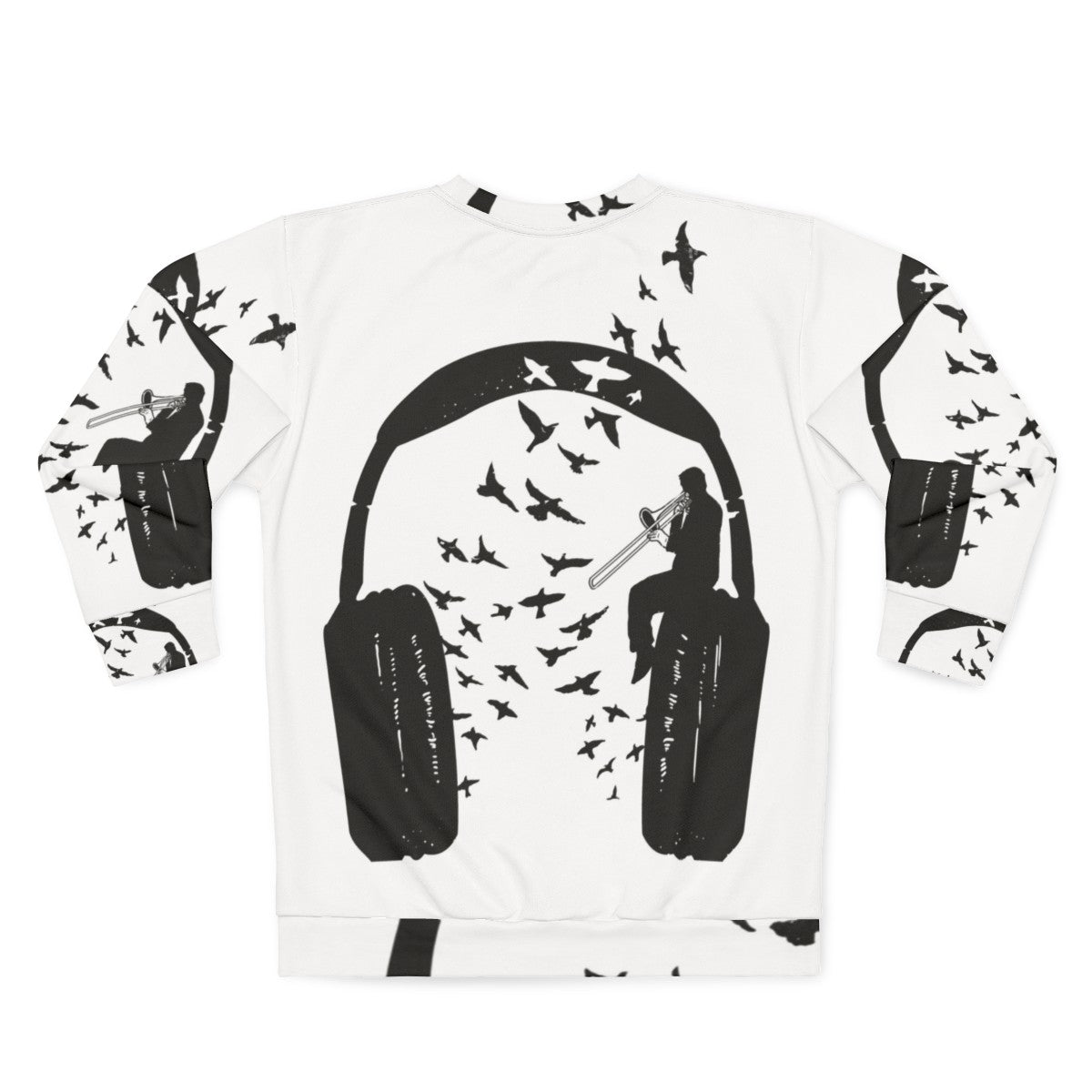 Trombone sweatshirt with headphone design - Back