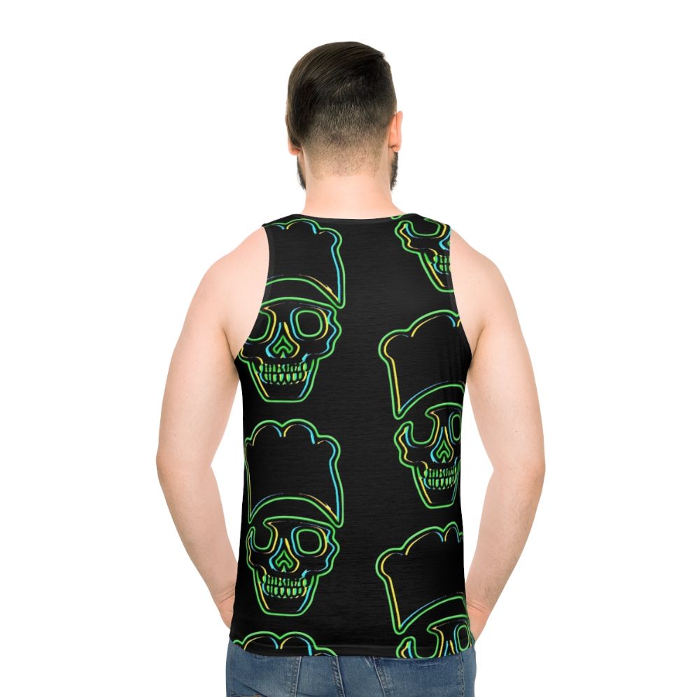 Skull Chef Green Unisex Tank Top - men back