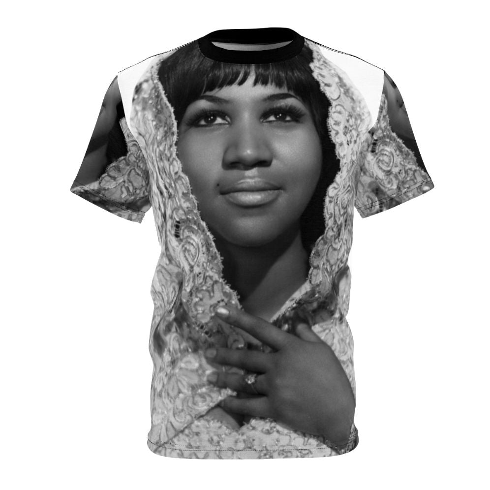 Aretha Franklin inspired soul music t-shirt featuring the "Queen of Soul"