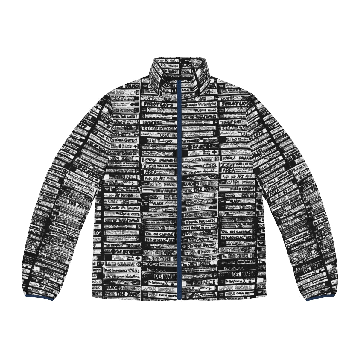 Alternative music cassette art puffer jacket