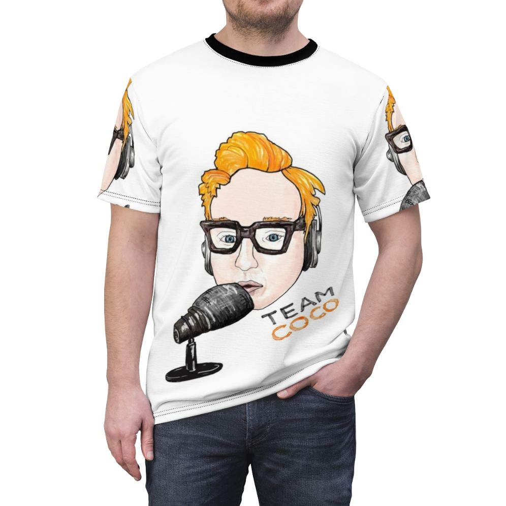 Conan O'Brien inspired custom t-shirt design for Team Coco fans - men front