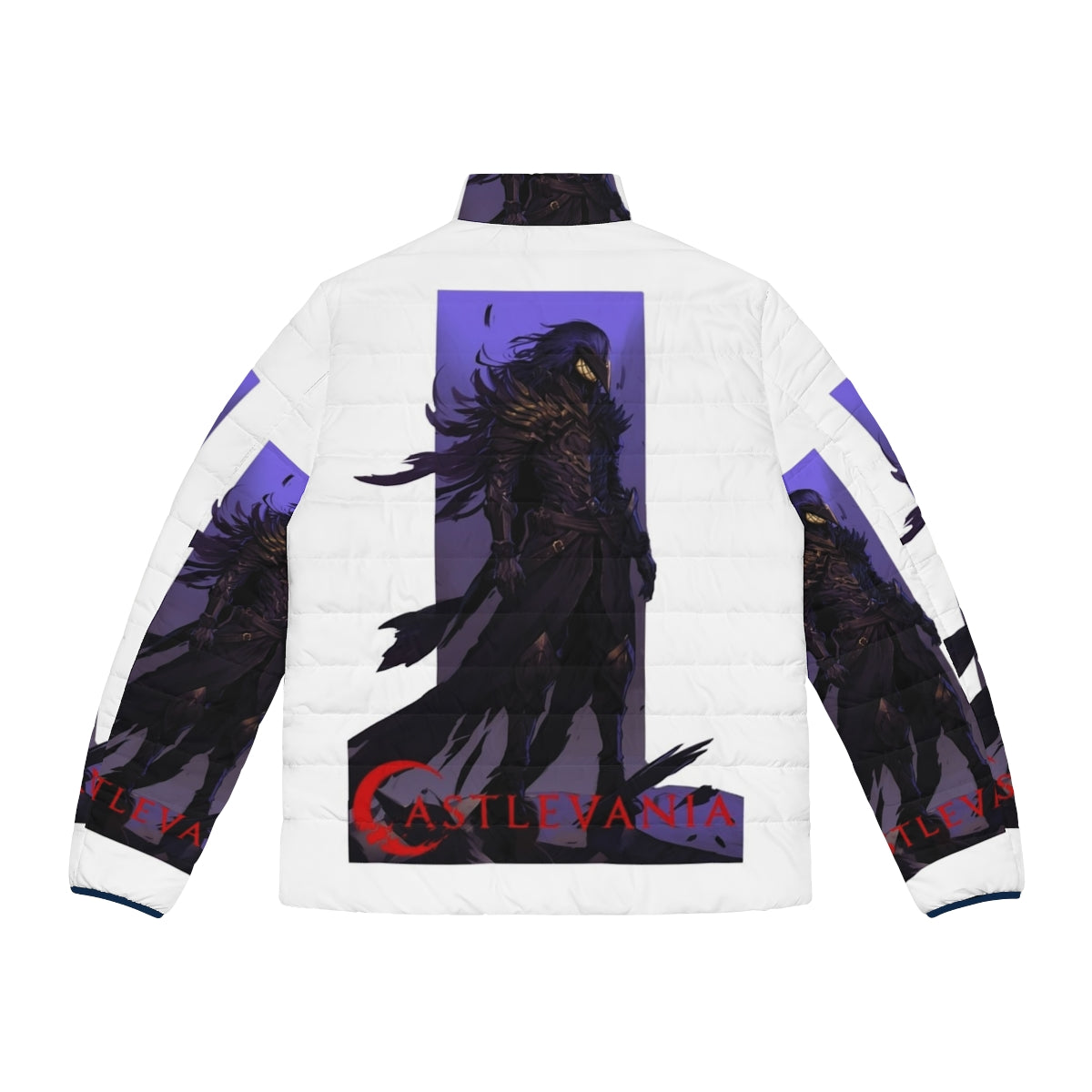 Castlevania Striga Day Armour Puffer Jacket featuring a stylish vampire-inspired design - Back