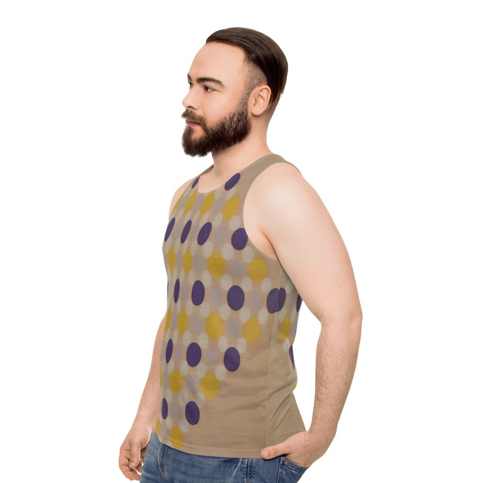 Unisex tank top with vibrant geometric abstract art - men side