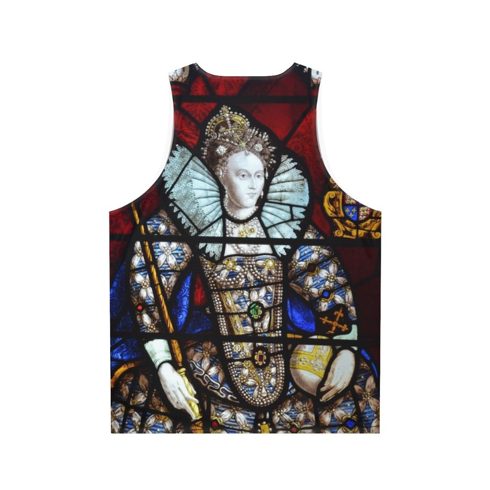 Queen Elizabeth I Stained Glass Unisex Tank Top - Back