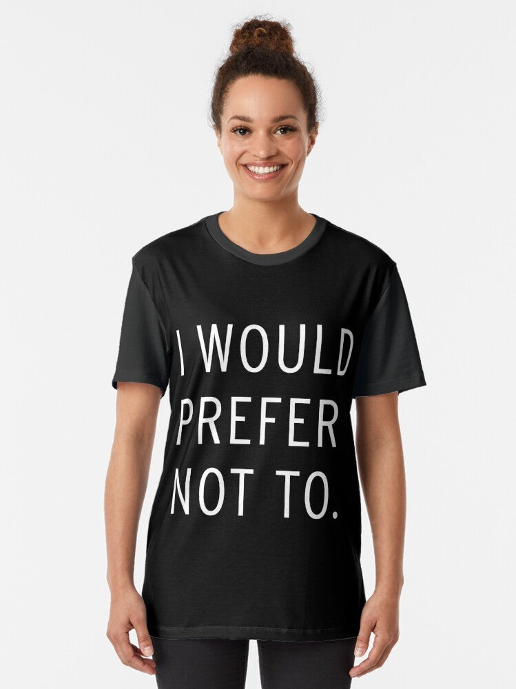 Slavoj Zizek "I Would Prefer Not To" philosophy graphic t-shirt - Women