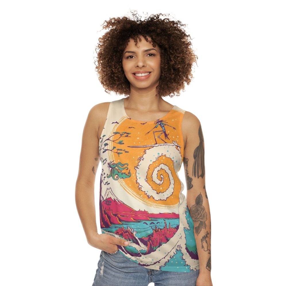 Surf Before Christmas Unisex Tank Top with Tim Burton's Nightmare Before Christmas Design - women