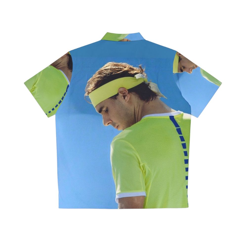 Rafael Nadal wearing a Hawaii-themed commemorative shirt - Back