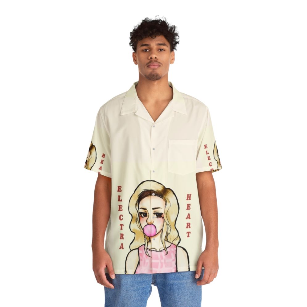 Electra Heart Marina & The Diamonds Hawaiian Shirt in Bubblegum Pink - People Front