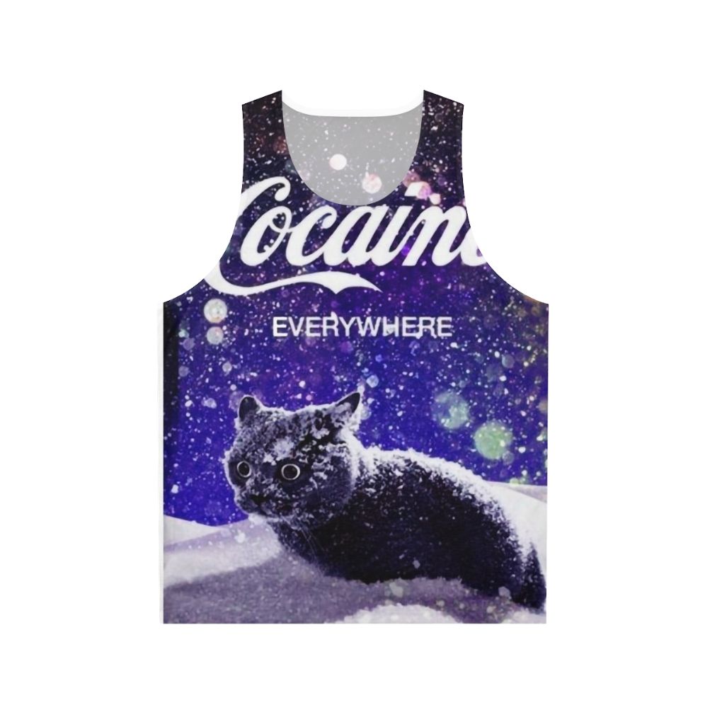 Cocaine Cat Unisex Tank Top with Artistic Design