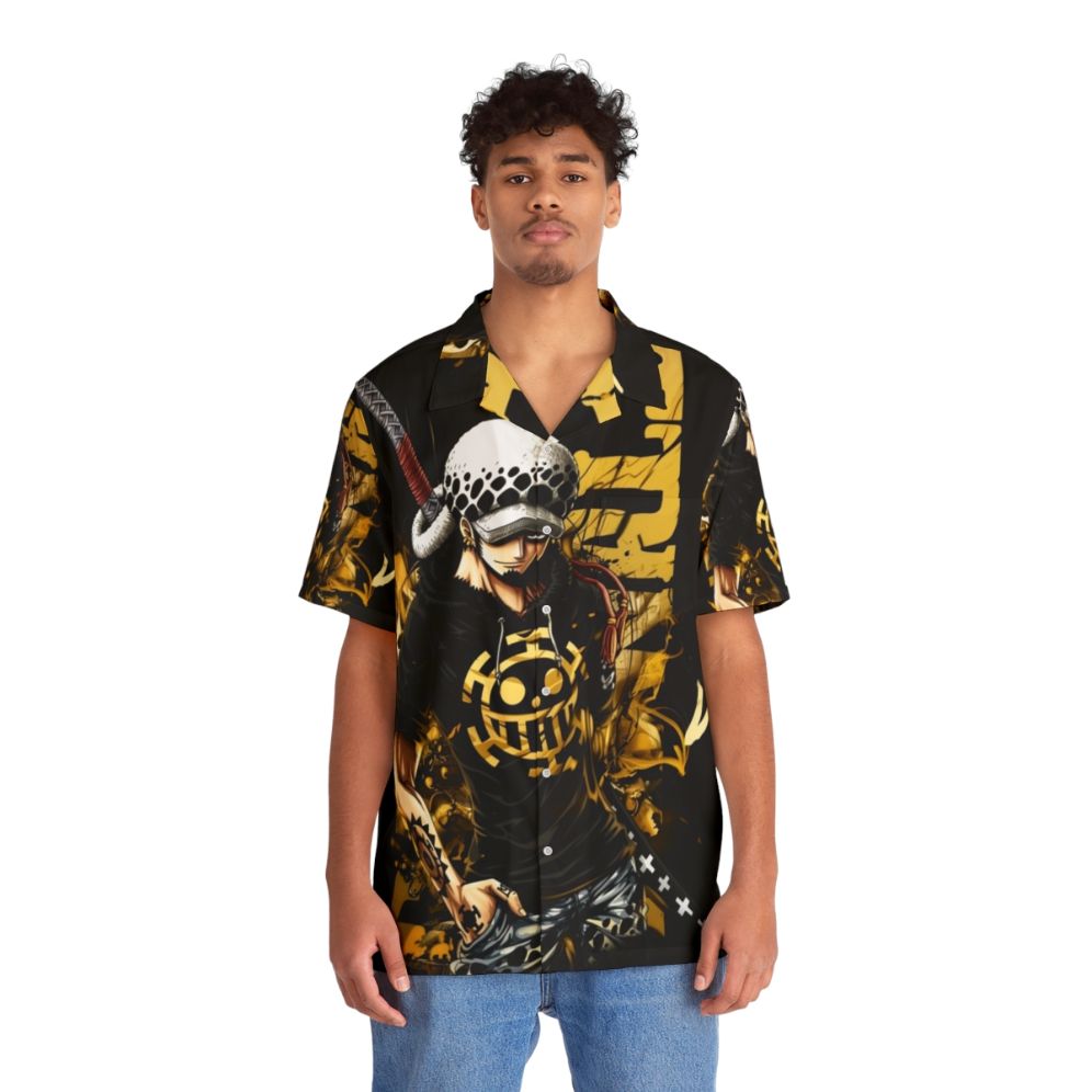 Trafalgar Law Hawaiian Shirt with Chibi Anime Design - People Front