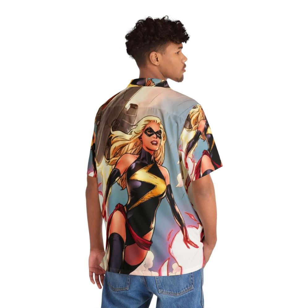 Carol Danvers Captain Marvel Superhero Hawaiian Shirt - People Back