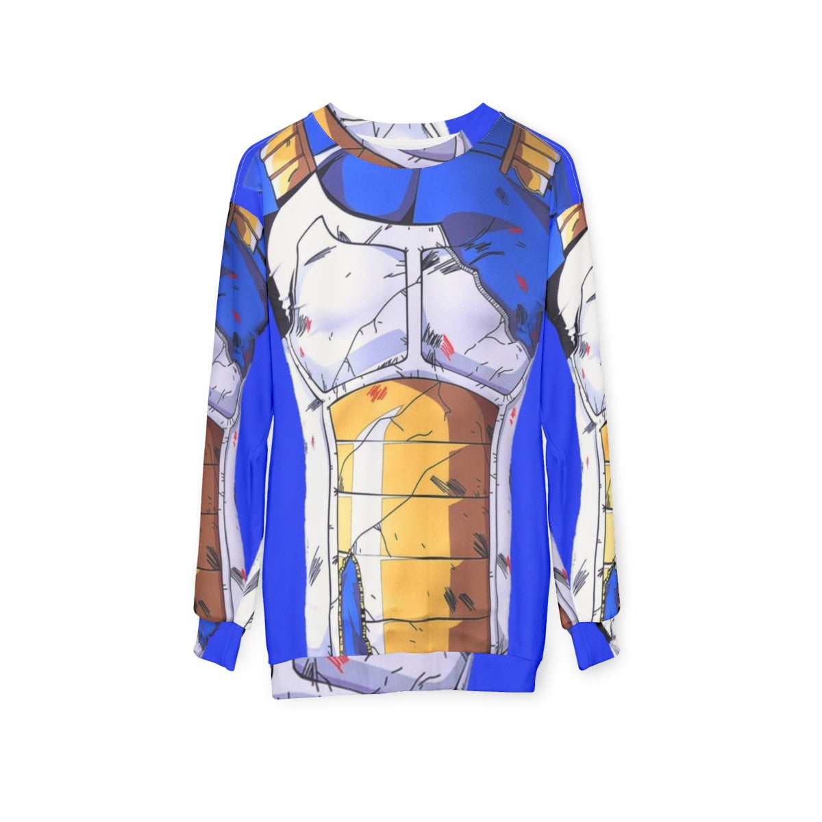 Vegeta's Saiyan Armor Sweatshirt - DBZ Anime Manga Otaku Fashion - hanging