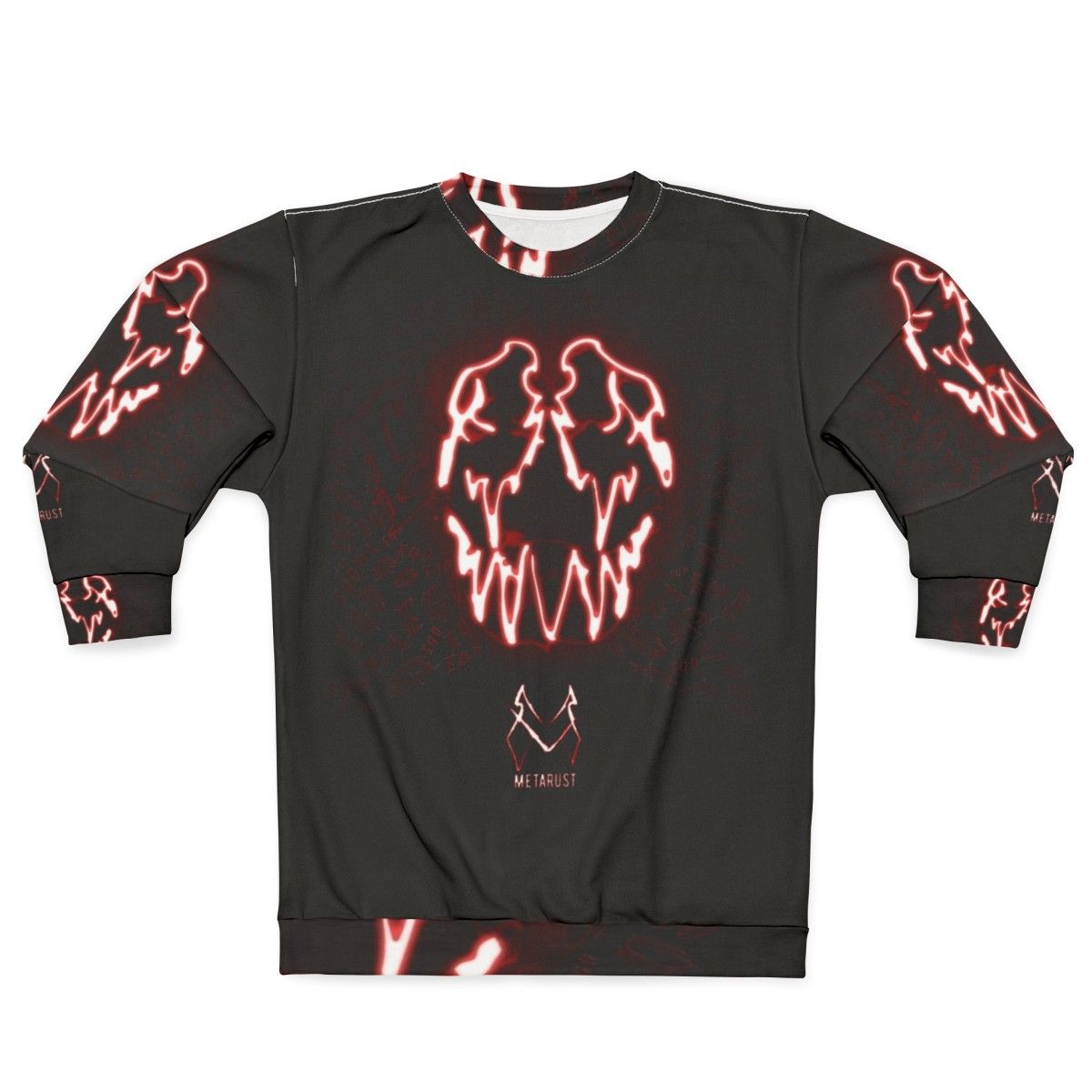 Metarust metal band sweatshirt with grunge design