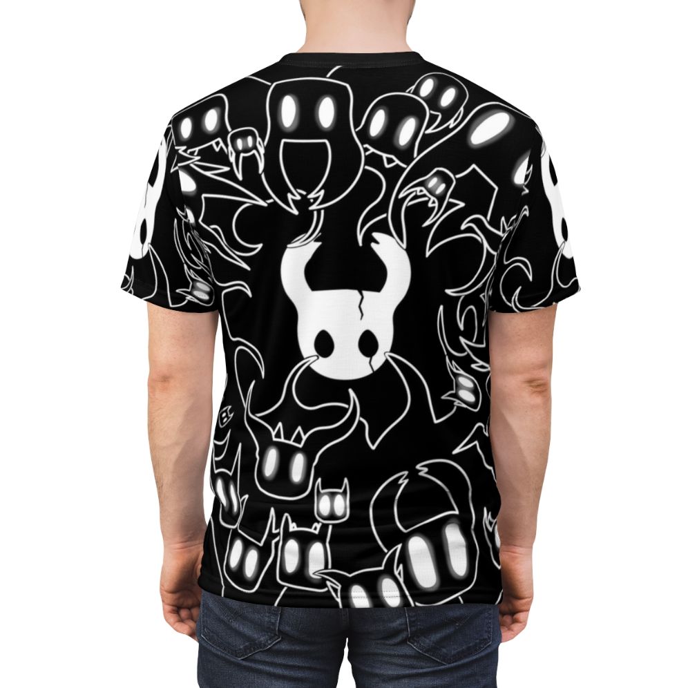 Hollow Knight-inspired doodle art t-shirt featuring a knight figure - men back