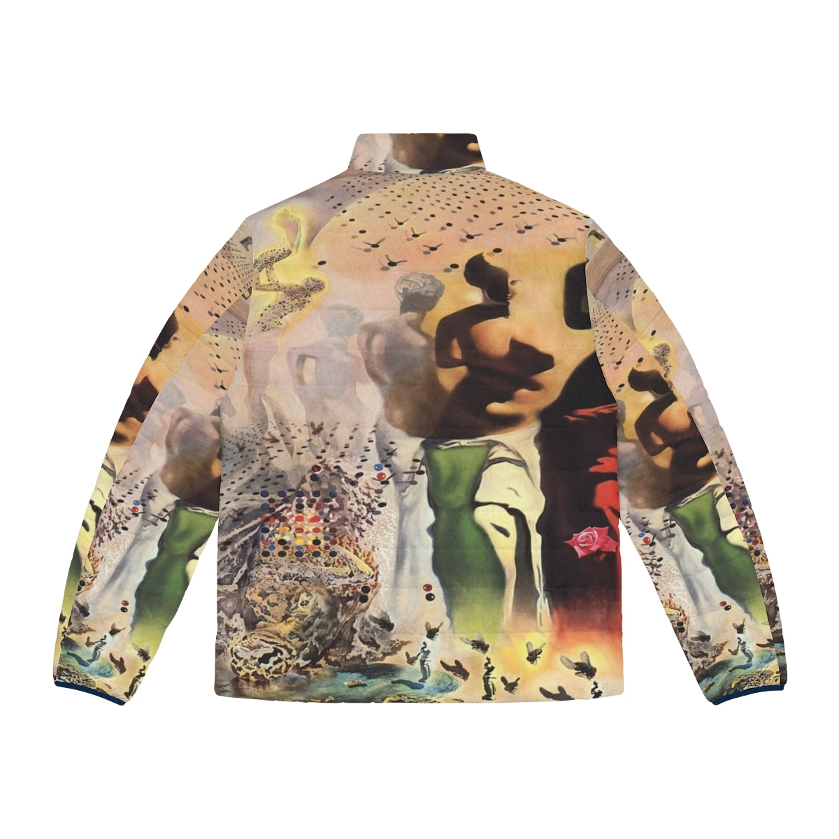 Salvador Dali's surrealist masterpiece "The Hallucinogenic Toreador" featured on a high-quality puffer jacket. - Back