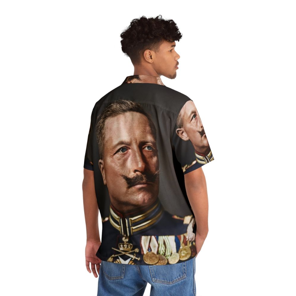 Vintage Hawaiian shirt featuring a colorized portrait of Kaiser Wilhelm II - People Back