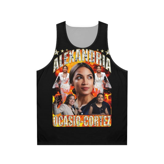 Unisex tank top with Alexandria Ocasio-Cortez and Democratic Socialist design