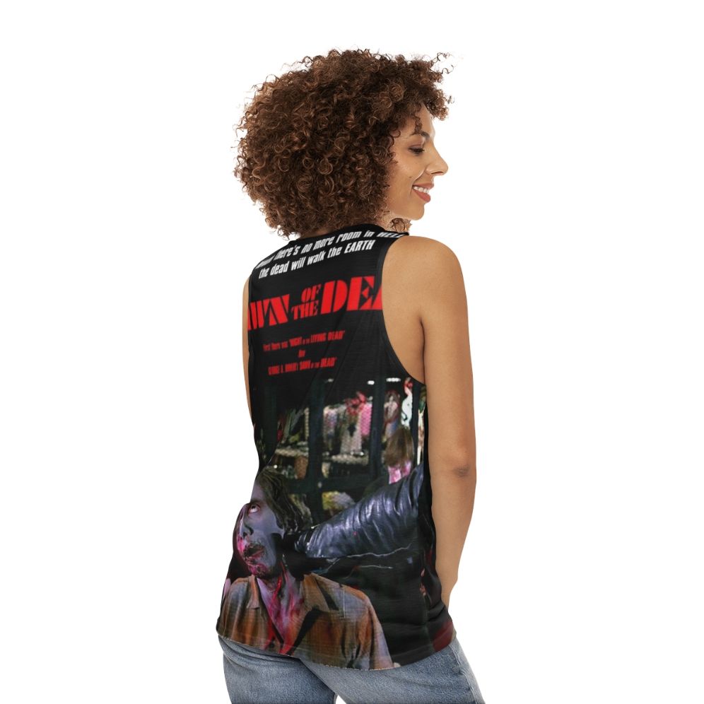 Dawn Of The Dead Unisex Tank Top featuring zombie design - women back