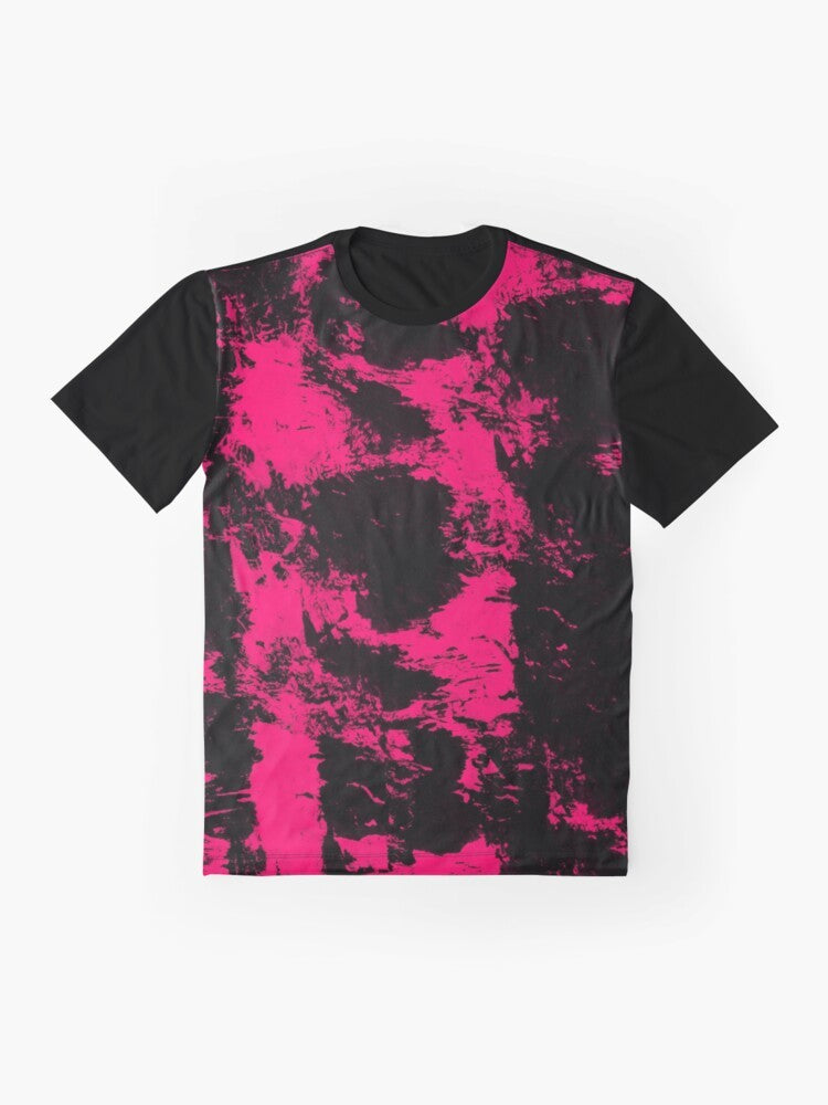 Punk pink and black graphic t-shirt - Flat lay