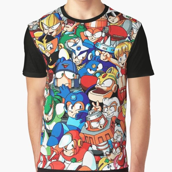 Retro Mega Man Robot Masters Graphic T-Shirt