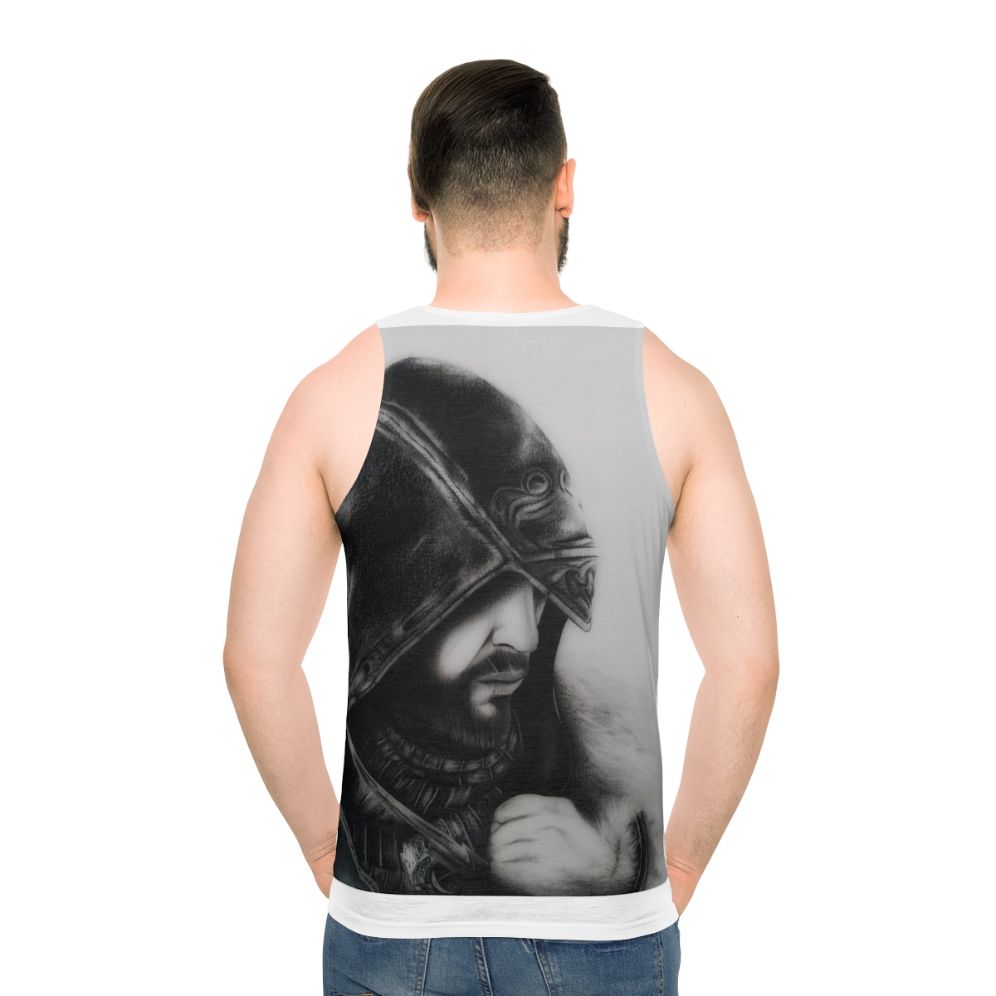 Assassin's Creed Pencil Art Unisex Tank Top - men back