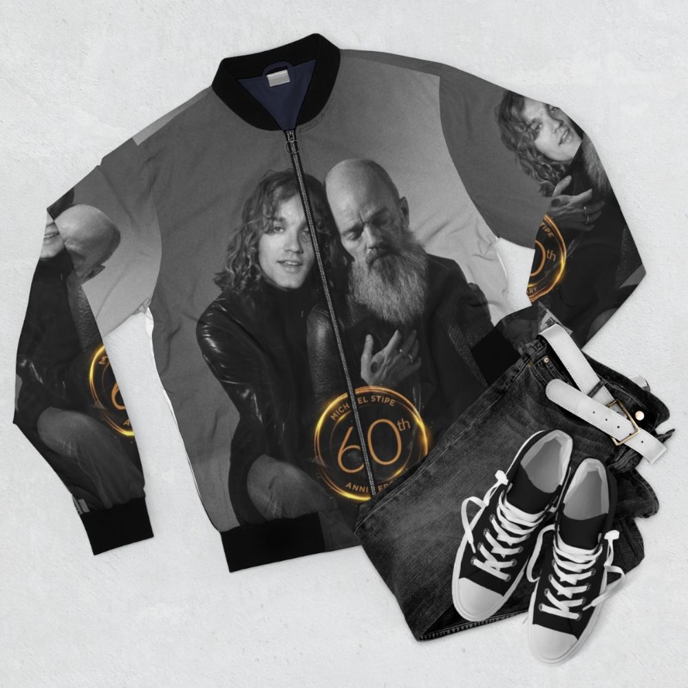 Michael Stipe 60th Anniversary Tribute Bomber Jacket - Flat lay