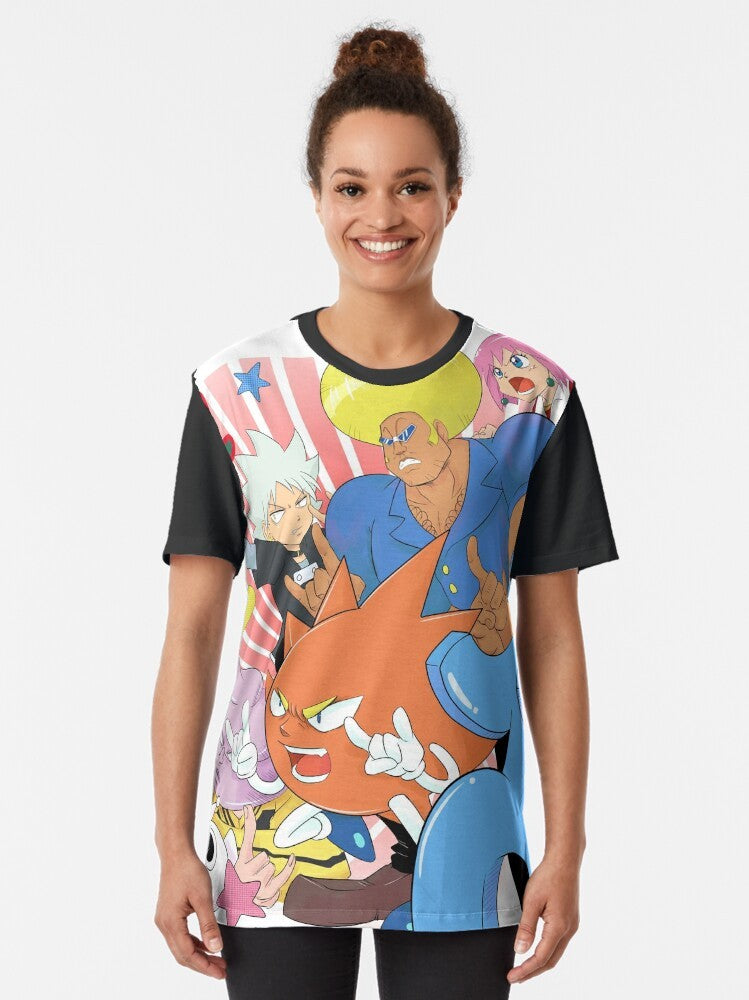 Bobobo-bo Bo-bobo anime graphic t-shirt with absurd and humorous design - Women