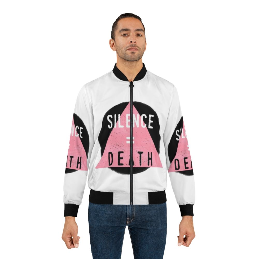 Silence=Death LGBT pride bomber jacket with rainbow colors - Lifestyle