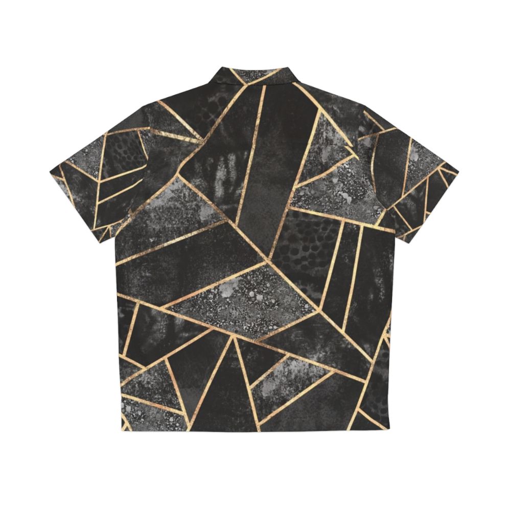 Black Stone 2 Hawaiian Shirt with Geometric Pattern - Back