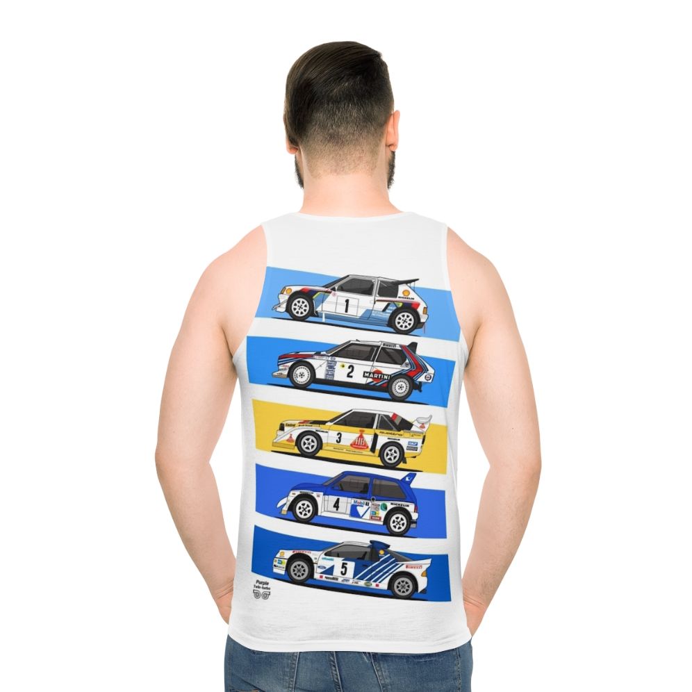 Group B rally car unisex tank top - men back