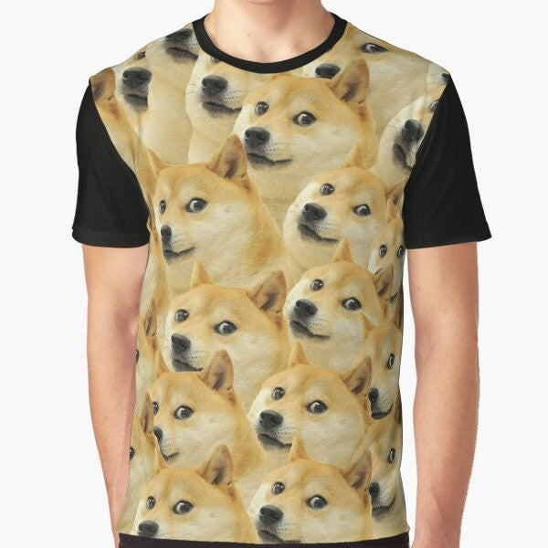 Doge Meme Graphic T-Shirt with Shiba Inu Dog