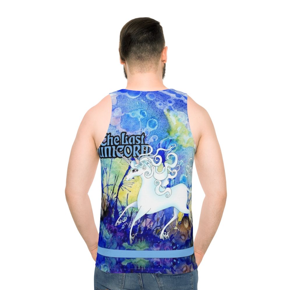 The Last Unicorn Unisex Fantasy Tank Top with Unicorn - men back