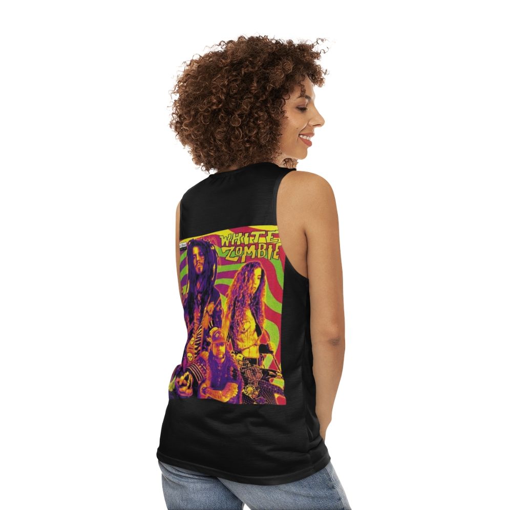 Rob Zombie inspired white unisex tank top - women back