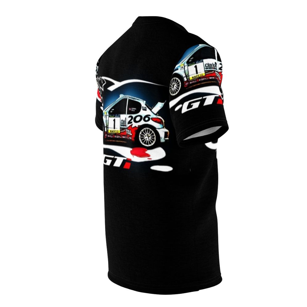 Peugeot 206 racing car silhouette graphic on a high-quality t-shirt - men right