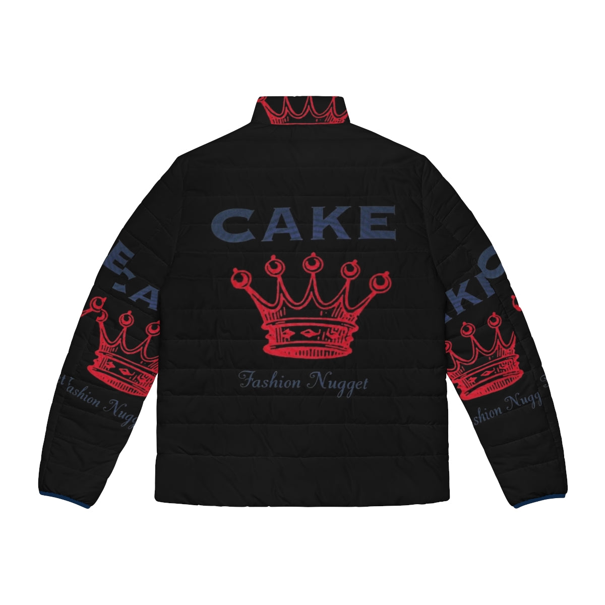 A fashionable and warm "Fashion Nugget" puffer jacket perfect for the Cake band fan - Back