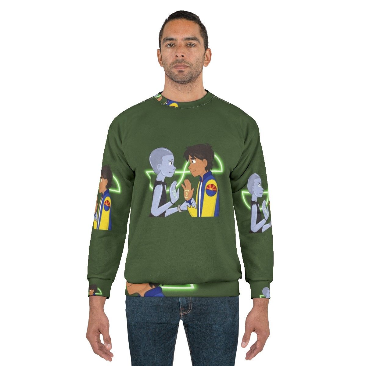 Infinity Train Cartoon Network Sweatshirt with Mirror Tulip Pattern - men