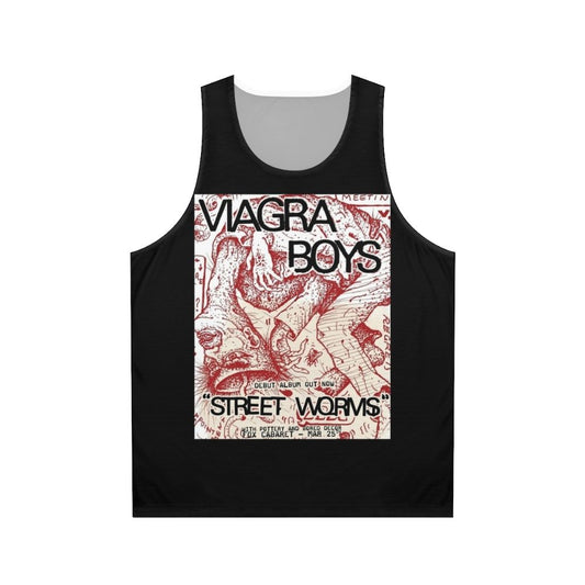 Unisex tank top featuring Viagra Boys street worms design