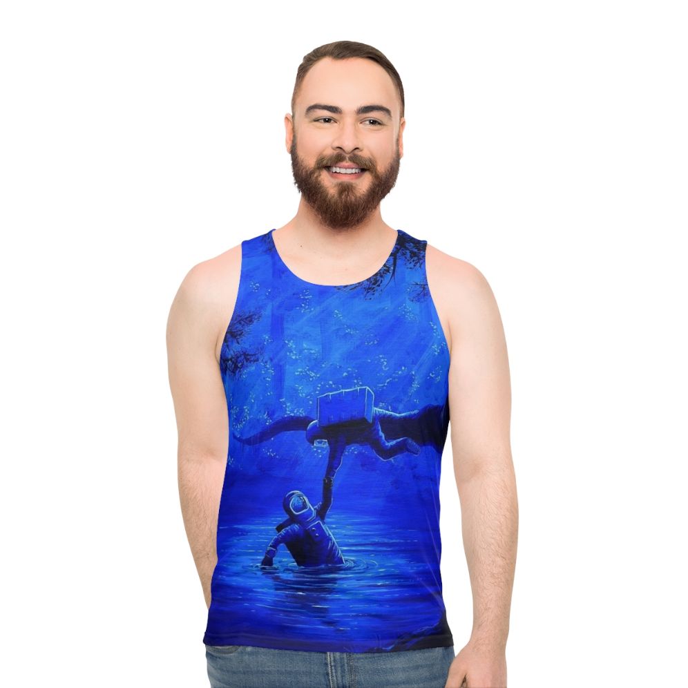 Astronaut spaceman space surrealism nature unisex tank top - men