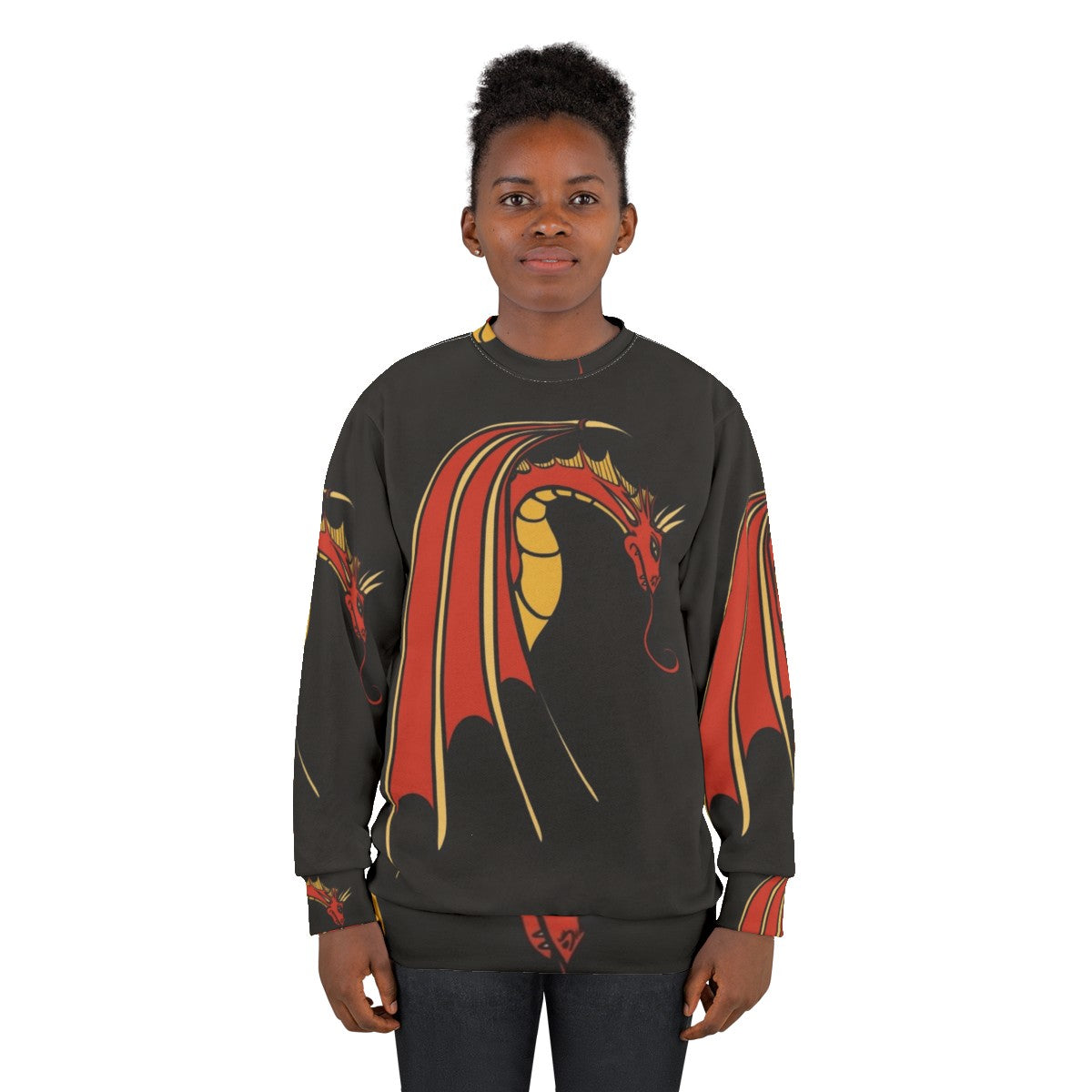 Red Dragon Sweatshirt - Fantasy Apparel for Nerds and Geeks - women