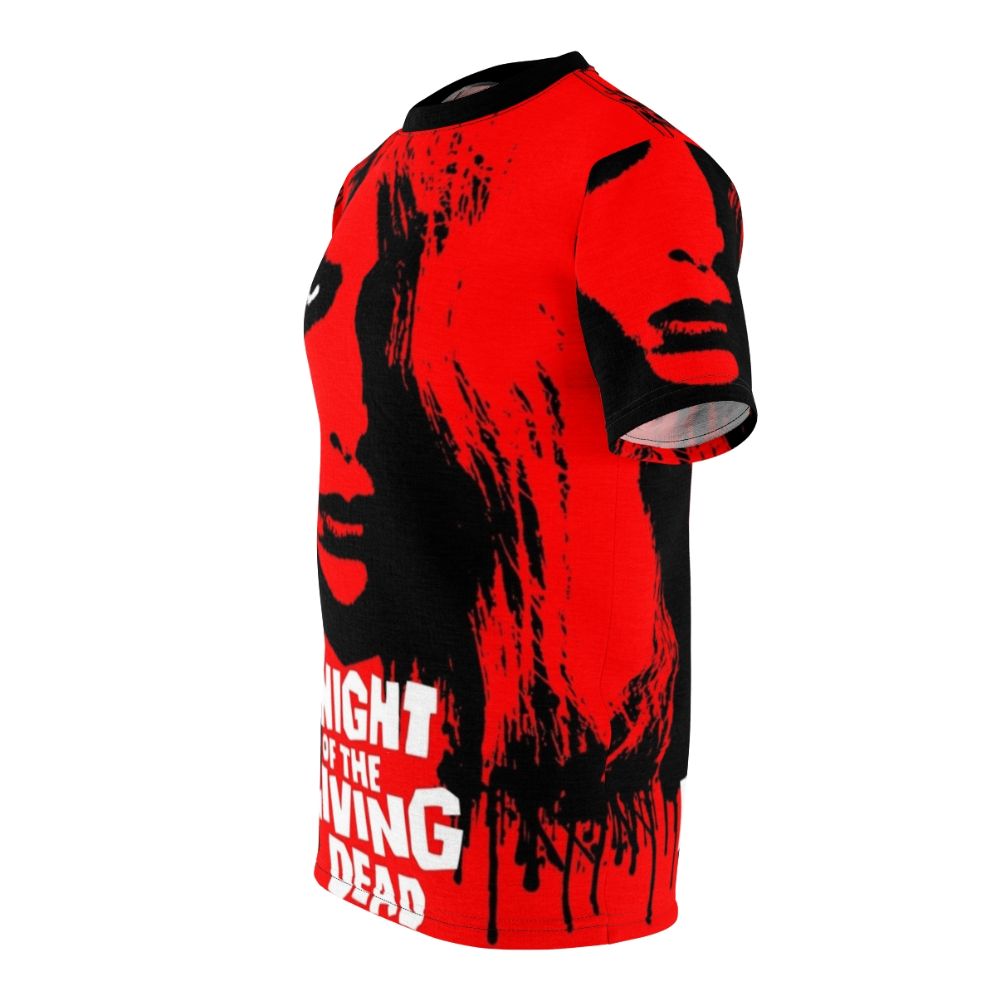 Retro-style t-shirt with a Night of the Living Dead inspired zombie design - men left