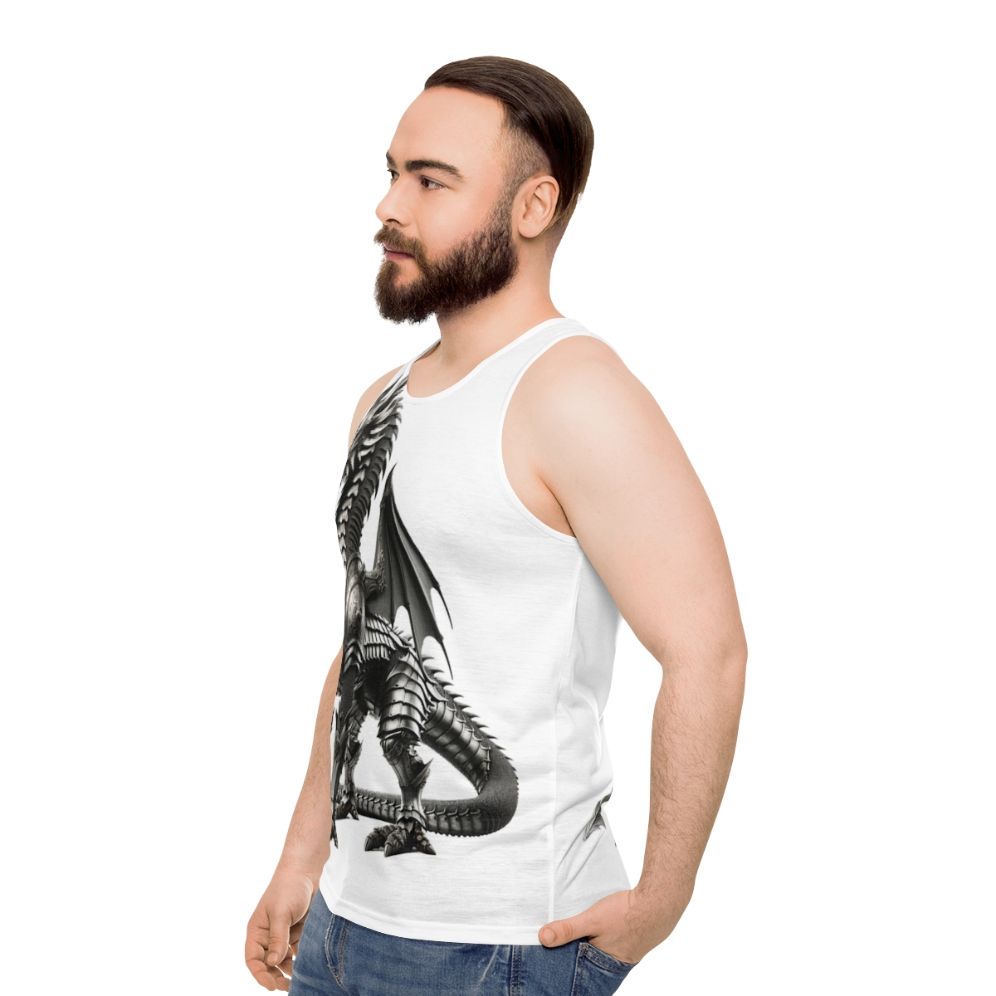 Knight Dragon Unisex Tank Top - men side