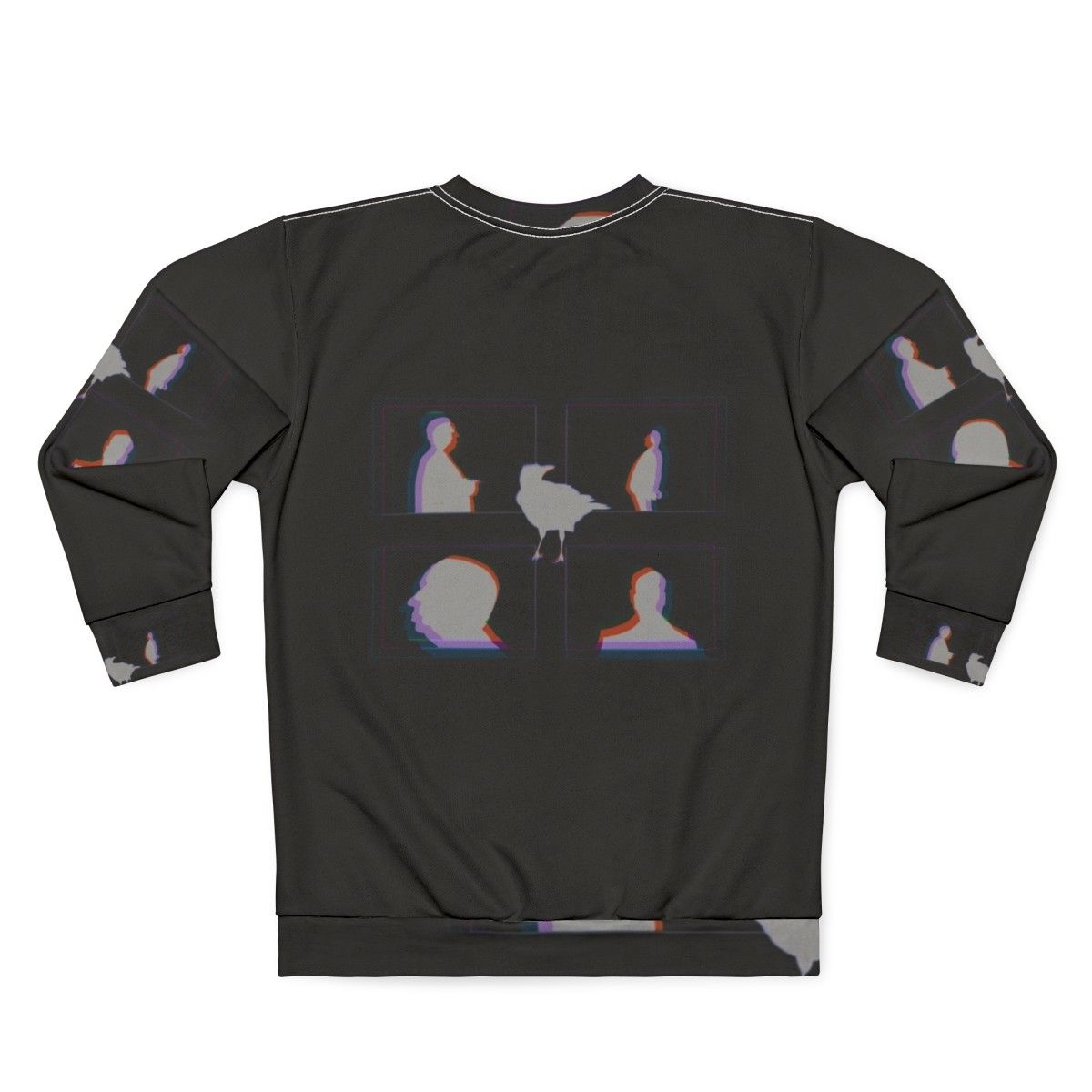 Alfred Hitchcock and Crow Graphic Sweatshirt - Back