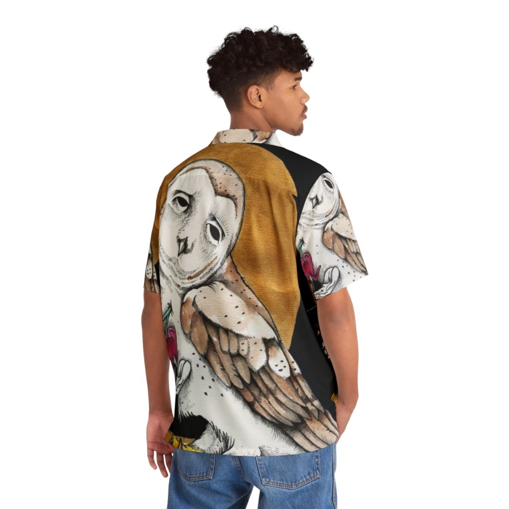 Retro Hawaiian shirt with dark graphic design inspired by music bands - People Back